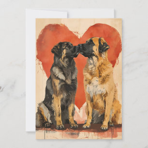 Cartes Pour Fêtes Annuelles chien Leonberger Saint-Valentin 