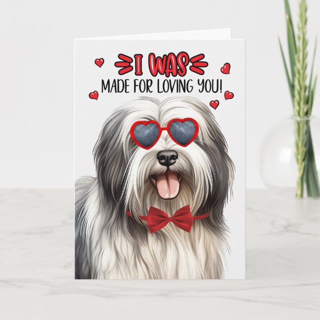 Cartes Pour Fêtes Annuelles Chien Lowchen fait pour vous aimer Valentine (Devant)
