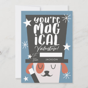 Cartes Pour Fêtes Annuelles Chien Magicien Enfants Salle de classe Valentines 