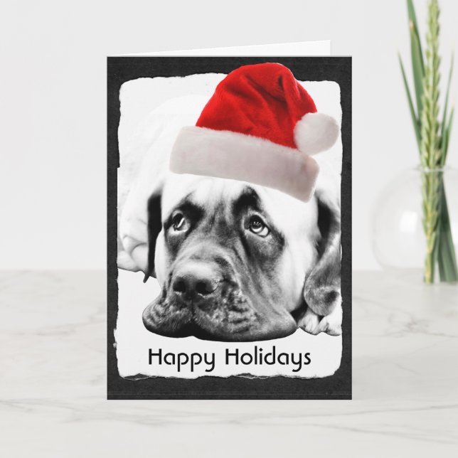 Cartes Pour Fêtes Annuelles Chien mignon de mastiff (Devant)
