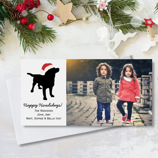 Cartes Pour Fêtes Annuelles Chien noir de laboratoire de Noël utilisant le (Créateur téléchargé)