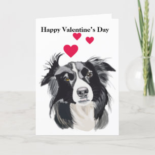 Cartes Pour Fêtes Annuelles Chien noir et blanc de Collie