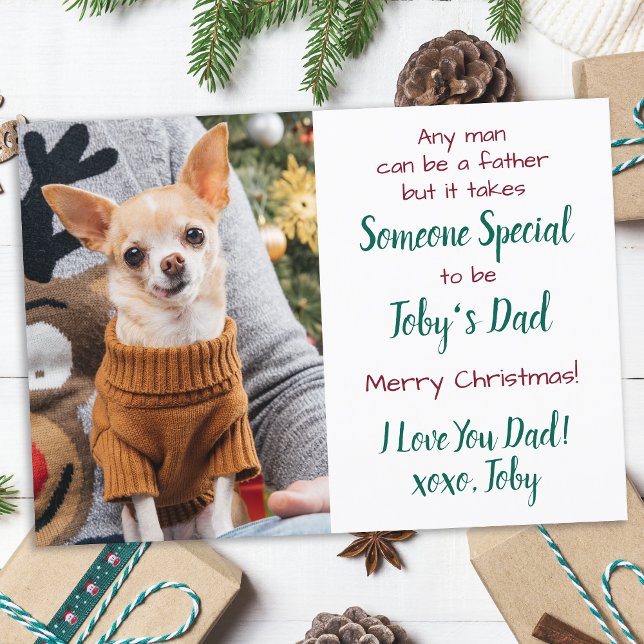 Cartes Pour Fêtes Annuelles Chien papa Personnalisé Animaux de compagnie Photo (Créateur téléchargé)