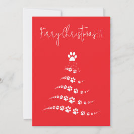 Cartes Pour Fêtes Annuelles Chien Paw Christmas Tree | Fer Noël