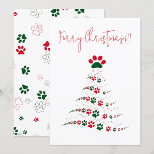 Cartes Pour Fêtes Annuelles Chien Paw Christmas Tree   Fer Noël