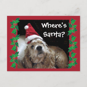 Cartes Pour Fêtes Annuelles Chien père Noël Chance