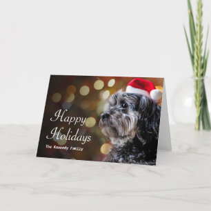 Cartes Pour Fêtes Annuelles Chien Père Noël de attente de Noël