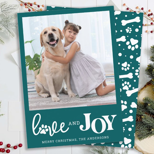 Cartes Pour Fêtes Annuelles Chien personnalisé animal de compagnie photo LOVE  (Créateur téléchargé)