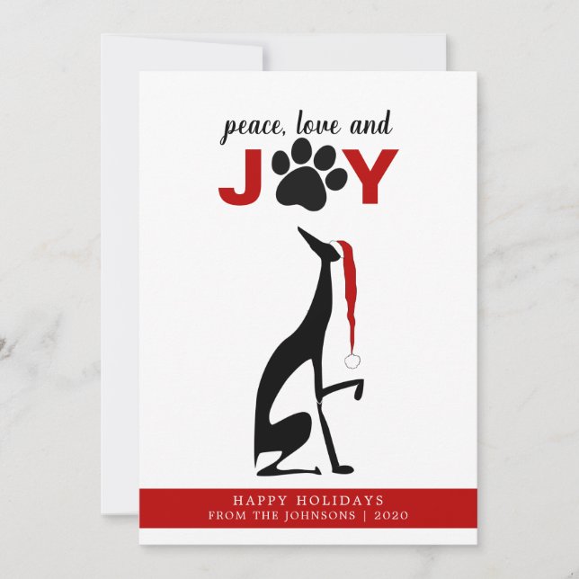 Cartes Pour Fêtes Annuelles Chien Pet Pet Rouge Noël (Devant)