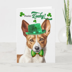 Cartes Pour Fêtes Annuelles Chien Podengo Sentant Chanceux la Saint-Patrick