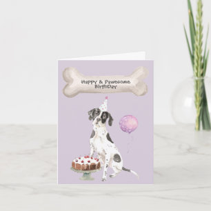 Cartes Pour Fêtes Annuelles Chien Pointer Anglais a fête d'anniversaire casque