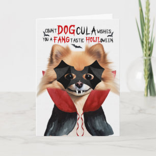 Cartes Pour Fêtes Annuelles Chien Poméranie Drôle Compte DOGcula Halloween