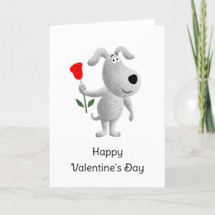 Cartes Pour Fêtes Annuelles Chien rose rouge Heureuse Sainte-Valentin Chien Ch