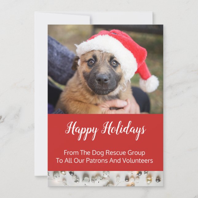 Cartes Pour Fêtes Annuelles Chien Secourt Groupe Vacances (Devant)
