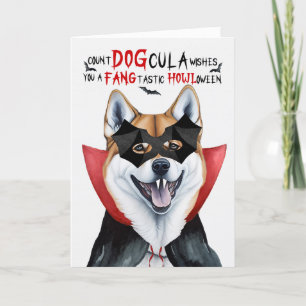 Cartes Pour Fêtes Annuelles Chien Shiba Inu Drôle Nombre DOGcula Halloween