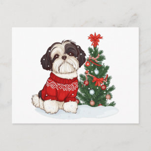 Cartes Pour Fêtes Annuelles Chien Shih Tzu de Noël