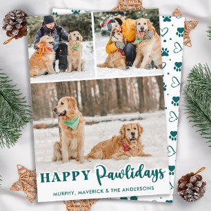 Cartes Pour Fêtes Annuelles Chien simple animal de compagnie Custom 3 Photo Jo