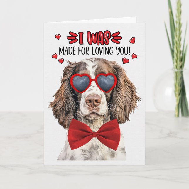 Cartes Pour Fêtes Annuelles Chien Springer anglais fait pour vous aimer Valent (Devant)