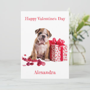 Cartes Pour Fêtes Annuelles Chien-taureau personnalisé avec boîte avec Valenti