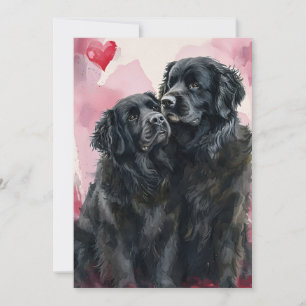 Cartes Pour Fêtes Annuelles chien Terre-Neuve jour de la Saint-Valentin 
