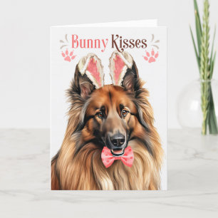 Cartes Pour Fêtes Annuelles Chien Tervuren belge à Bunny Ears pour Pâques