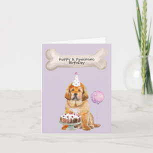 Cartes Pour Fêtes Annuelles Chien Tibétain Mastiff heureux fête d'anniversaire