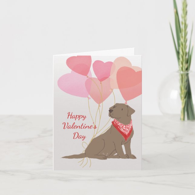 Cartes Pour Fêtes Annuelles Chien Valentine Card Chocolat Labrador Retriever (Devant)