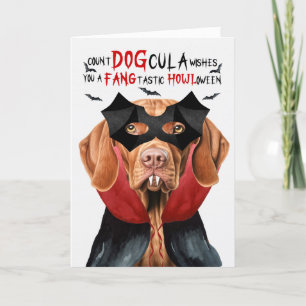 Cartes Pour Fêtes Annuelles Chien Vizsla Drôle nombre DOGcula Halloween