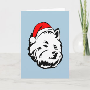 Cartes Pour Fêtes Annuelles Chien Westin Noël Santa Hat