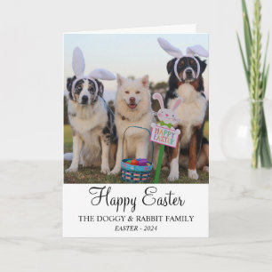 Cartes Pour Fêtes Annuelles Chiens amusants avec des oreilles de lapin Bonne p