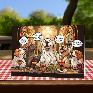 Cartes Pour Fêtes Annuelles Chiens amusants Dernier souper Pâques