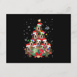 Cartes Pour Fêtes Annuelles Chiens Basset Hound Arbre de Noël Pyjama Cadeaux d