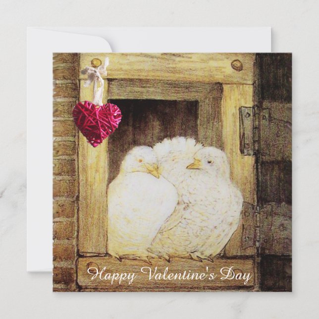 CARTES POUR FÊTES ANNUELLES CHIENS BLANCS DANS WINDOW VALENTINE DAME MONOGRAM, (Devant)