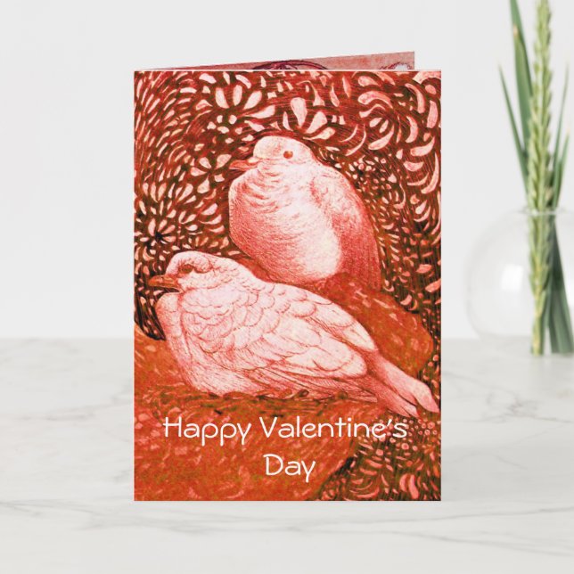 CARTES POUR FÊTES ANNUELLES CHIENS BLANCS EN ROUGE (Devant)
