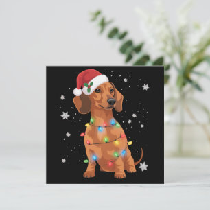 Cartes Pour Fêtes Annuelles Chiens Dachshund Arbre Noël Xmas Animal Chien