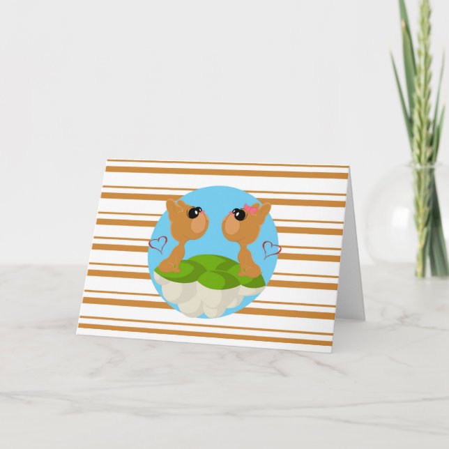 Cartes Pour Fêtes Annuelles Chiens d'amour (Devant)