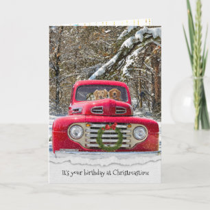 Cartes Pour Fêtes Annuelles Chiens d'anniversaire-chien d'arrêt de Noël dans