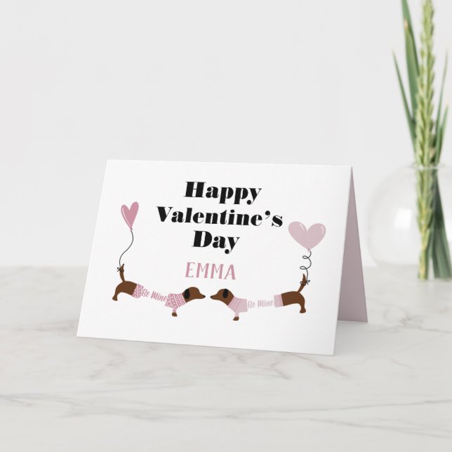 Cartes Pour Fêtes Annuelles Chiens de danse de baiser mignons Valentines perso (Devant)