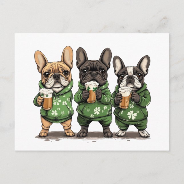Cartes Pour Fêtes Annuelles Chiens de la Fête de la Saint-Patrick (Devant)