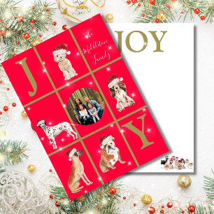 Cartes Pour Fêtes Annuelles Chiens de Noël Fun Photo Red Holiday Card