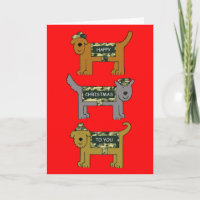 Chiens de Noël Joyeux dans les tenues de Camouflag