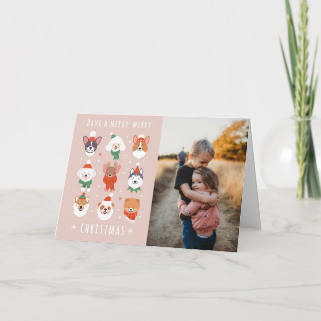 Cartes Pour Fêtes Annuelles Chiens de Noël Joyeux-Joyeux (Devant)