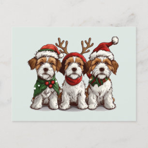 Cartes Pour Fêtes Annuelles Chiens de Noël Welsh Wire Fox Terrier