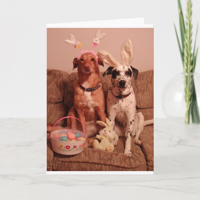 Cartes Pour Fêtes Annuelles Chiens de Pâques (Devant)