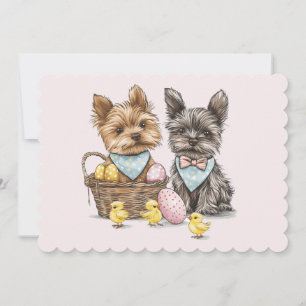 Cartes Pour Fêtes Annuelles Chiens de Pâques Yorkshire Terrier