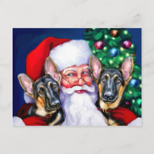 Cartes Pour Fêtes Annuelles Chiens de père Noël allemands