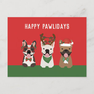 Cartes Pour Fêtes Annuelles Chiens de taureau français de Happy Pawlidays