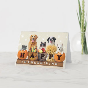 Cartes Pour Fêtes Annuelles Chiens de Thanksgiving Day