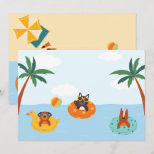 Chiens d'été sur la plage