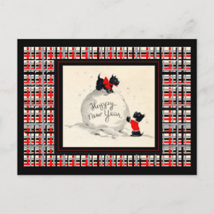 Cartes Pour Fêtes Annuelles Chiens écossais heureux nouvelle année